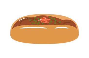 シンプルな焼きそばパンのイラスト