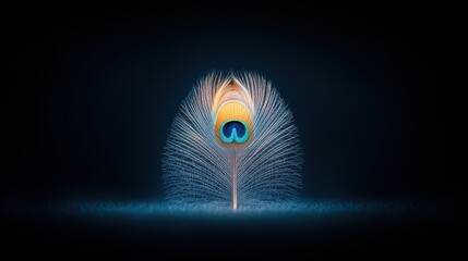 Peacock feather in dark background