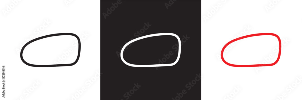 Poster abstract organic rectangle shapes. uneven frame boxes. blob set. black, white and red fluid banner s