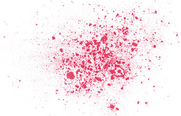 Acai powder flying, isolated on white background and texture