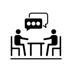 Icon a meeting, isolated against a clean background.