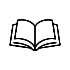 Fototapeta premium Open book icon in minimalistic line art style on white background