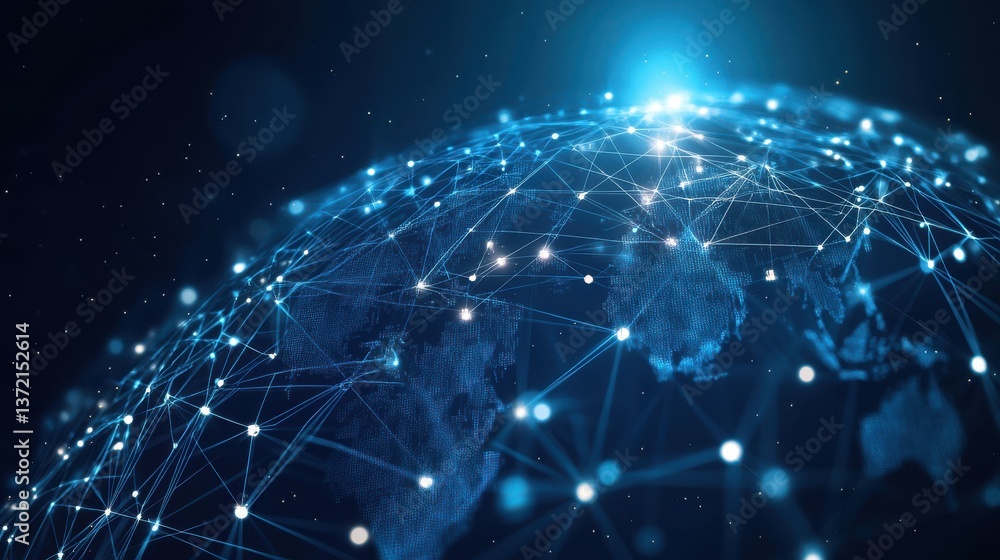 Poster global business connections. corporate networking. concept of networking in a corporation. ai genera