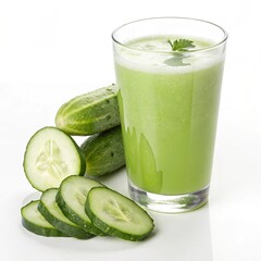 Cucumber Juice in white background