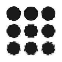 Zigzag Edge Circle Shape Silhouette Icons