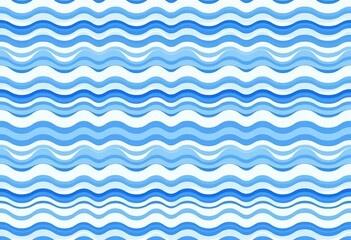 Seamless pattern of white and blue wavy horizontal stripes, blue, pattern