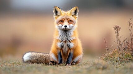 Red fox portrait in nature