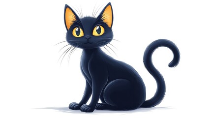Obraz premium Cat vector black kitten icon neko calico pet character
