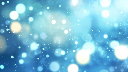 Obraz premium Light blue background, blurred white light spots, cute style with soft edges and atmospheric effects, anime aesthetics, minimalism illustration