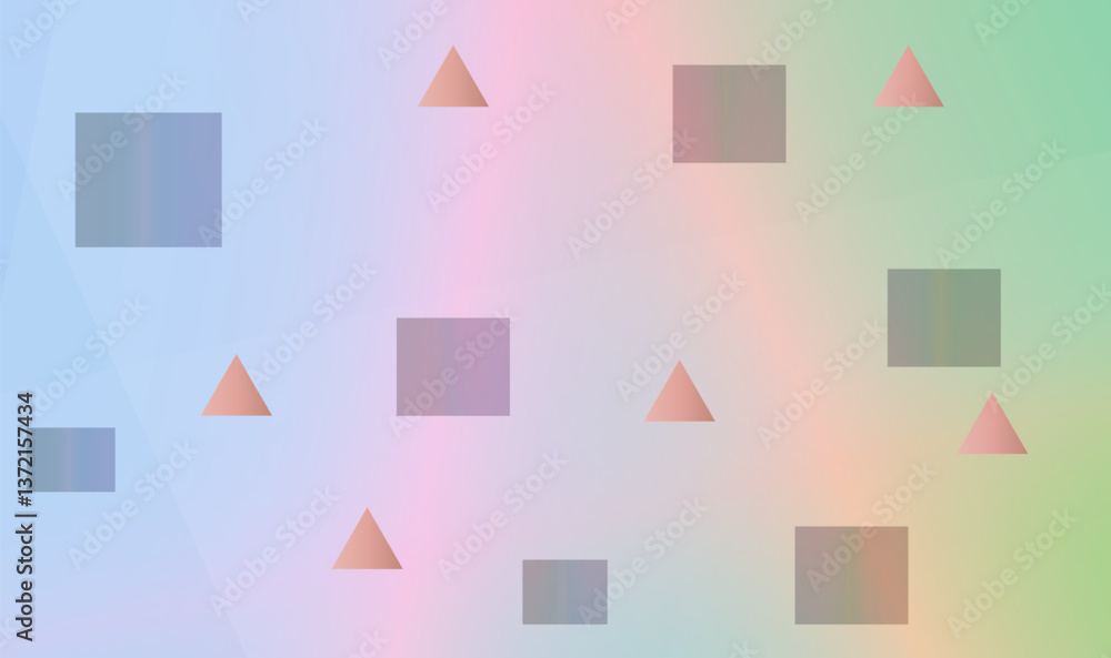 Poster geometric triangles and squares define this abstract modern background texture, enhanced by grainy n