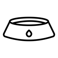Pet Water Bowl Vector Line Icon Design