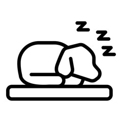 Pet Sleeping Vector Line Icon Design