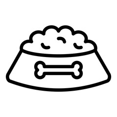 Dog Food Vector Line Icon Design