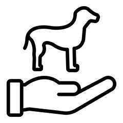 Pet Adoption Vector Line Icon Design