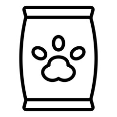 Pet Treat Bag Vector Line Icon Design