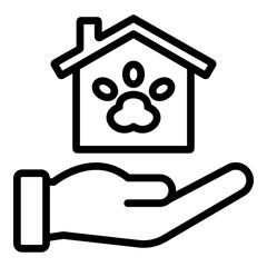 Adoption Center Vector Line Icon Design