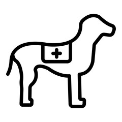 Rescue Dog Vector Line Icon Design