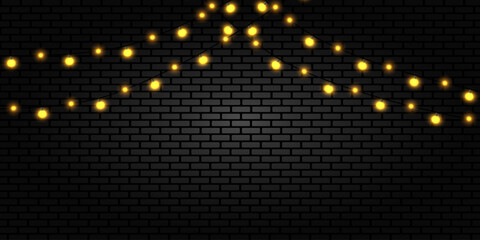 Garlands for cards, banners, posters, web design. Set of Christmas glowing garlands. Vector New Year.