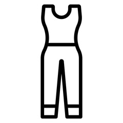 Jumpsuit Vector Line Icon Design