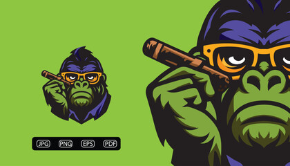 Obraz premium Fierce King Kong Mascot Logo - Powerful Vector Design