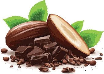 Cocoa vector illustration, isolated on white