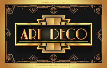 luxury gold art deco text