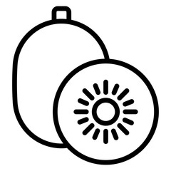 Kiwi Vector Line Icon Design