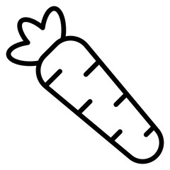 Carrot Vector Line Icon Design