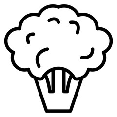Broccoli Vector Line Icon Design