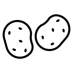 Potato Vector Line Icon Design