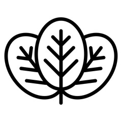 Spinach Vector Line Icon Design