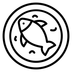 Fish Vector Line Icon Design