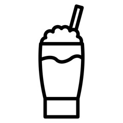 Milkshake Vector Line Icon Design