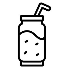 Soft Drink Can Vector Line Icon Design