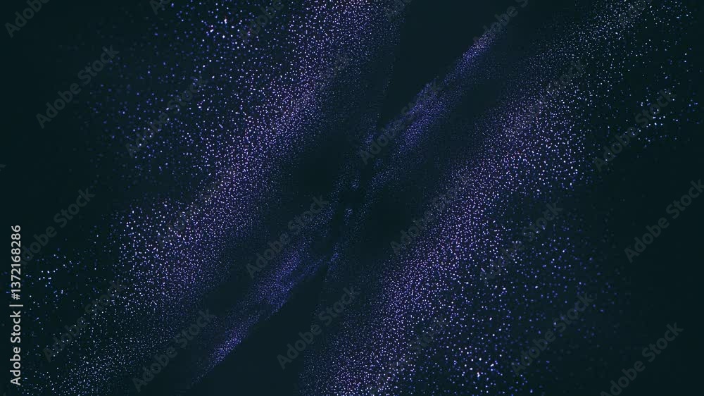 Poster colorful particles swirl and form intricate patterns against a dark background, showcasing a captiva