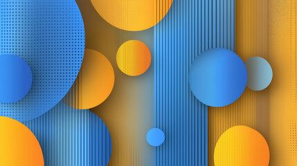 A web background design in a modern blue and yellow color scheme