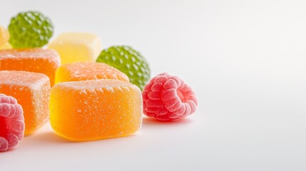 A vibrant pile of colorful gums with assorted flavors, sweet treat for candy lovers