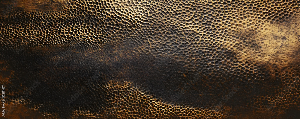 Poster a bronze textured surface with a fine, stippled pattern, resembling the texture of a finely painted 