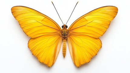 Obraz premium Vibrant yellow butterfly isolated on white, a stunning closeup for nature lovers