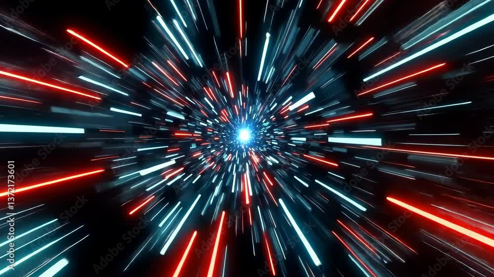 Poster colorful light rays create a dynamic burst effect in a cosmic setting presenting an abstract represe