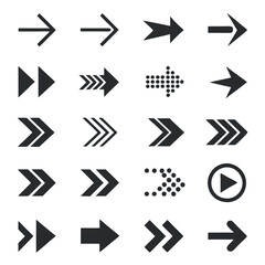 A collection-of-black-arrow-icons 