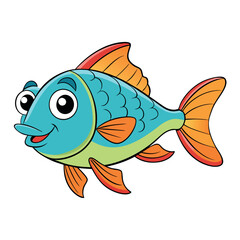 illustration for children's book fish.