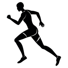 Modern runner-silhouette-illustration-simple-flat 