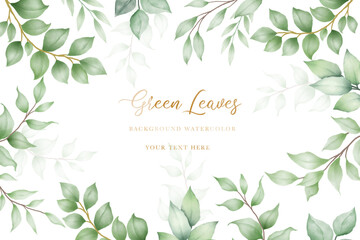beautiful background green leaves watercolor