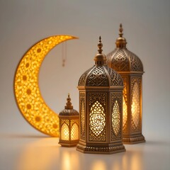 arabic lamp on white background