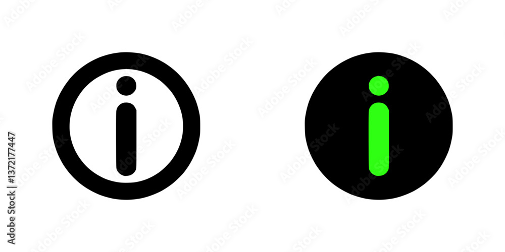 Poster information icon in two versions: outline and two-color icon