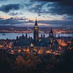 Parliament Hill and buildings in Ottawa