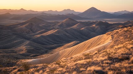 Naklejka premium Backlit gradient desert hills 