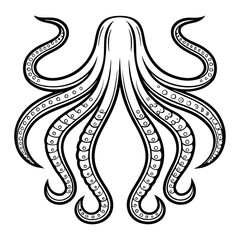 Fototapeta premium Tentacles of an octopus hand drawn vector illustration. 