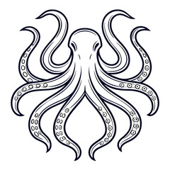 Tentacles of an octopus hand drawn vector illustration. 
